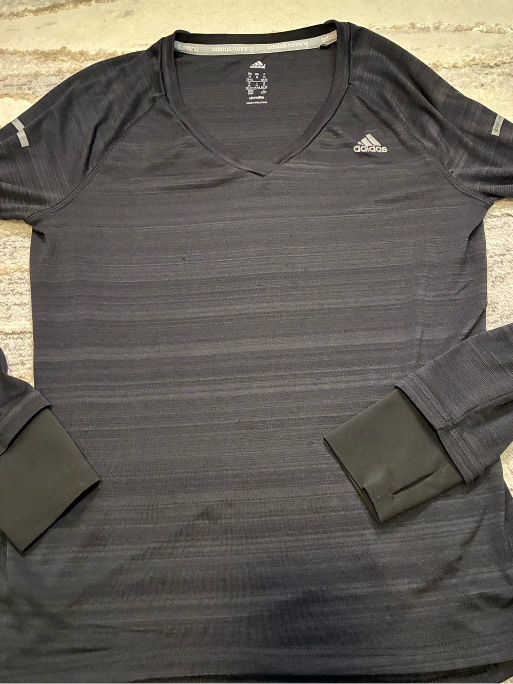 Adidas Climalite Black long-sleeve running top. Women’s Size Medium. EUC